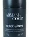 Giorgio Armani Code Alcohol Free Deodorant Stick, 2.5-Ounce