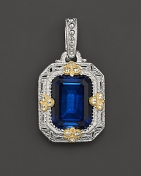 Sterling silver enhancer set with faceted white sapphires and emerald cut corundum. By Judith Ripka. Sterling silver enhancer set with faceted white sapphires and emerald cut corundum. By Judith Ripka.