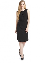 THE LOOKSimple elegance in stretch georgetteFoldover ballerina necklineDraped center front detailSleevelessSlightly flared shapeBack zip closureTHE FITAbout 41½ from shoulder to hemTHE MATERIAL60% triacetate/40% polyesterFully linedCARE & ORIGINDry cleanMade in Italy THE LOOKSimple elegance in stretch georgetteFoldover ballerina necklineDraped center front detailSleevelessSlightly flared shapeBack zip closureTHE FITAbout 41½ from shoulder to hemTHE MATERIAL60% triacetate/40% polyesterFully linedCARE & ORIGINDry cleanMade in Italy