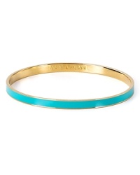 Feel blue with this simple 12-karat gold and enamel bangle from kate spade new york. Worn solo or stacked, it's the piece we want bright now. Feel blue with this simple 12-karat gold and enamel bangle from kate spade new york. Worn solo or stacked, it's the piece we want bright now.