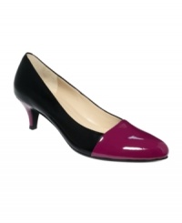Work shoes made shiny. The patent leather cap and heel on Easy Spirit's Petaluma pumps balance out the leather upper so well. Work shoes made shiny. The patent leather cap and heel on Easy Spirit's Petaluma pumps balance out the leather upper so well.