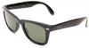 Ray-Ban RB4105 Folding Wayfarer Sunglasses 50 mm, Polarized, Black/Polarized Crystal Green