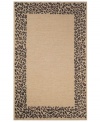 Give your patio a roaringly stylish look with Liora Manne's leopard border rug! Hand-hooking and hand-tufting techniques are combined to achieve the rich, textural surface of this oatmeal-hued indoor/outdoor rug from the Promenade collection. UV stabilized to minimize fading, the fashion-forward, durable rug is sure to please. Hose off for easy cleaning.