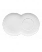 With subtle concentric rings and room for a cup and pastry in durable porcelain, Rosenthal's Loft double saucer brings chic versatility to modern tables.