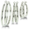 Set of Three Rounded Hoop Earrings ( Small, Medium and Large)