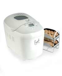 Born to bake. All you need are ingredients to serve up irresistible bakery-fresh loaves of bread. Baking up to 4 loaves at once, this bread maker knows the steps to success, creating dough from scratch, letting it rise and baking it to perfection. 1-year limited warranty. Model OW5005001. Born to bake. All you need are ingredients to serve up irresistible bakery-fresh loaves of bread. Baking up to 4 loaves at once, this bread maker knows the steps to success, creating dough from scratch, letting it rise and baking it to perfection. 1-year limited warranty. Model OW5005001.
