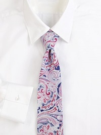 An artful paisley pattern distinguishes this fine Italian silk tie. About 3 wideSilkDry cleanMade in Italy An artful paisley pattern distinguishes this fine Italian silk tie. About 3 wideSilkDry cleanMade in Italy
