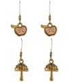No need to visit the produce section, BCBGeneration has got you covered! This adorable earrings set features one pair of petite apples and another pair of intricate mushrooms. Crafted in gold tone mixed metal on ear wire. Approximate drops: 1-1/4 inches.
