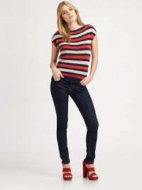 Charming pointelle stripes make up this lightweight linen/cotton pullover.BoatneckDropped shouldersCap sleevesFlat frontRibbed trimAbout 25 from shoulder to hem60% linen/40% cottonDry cleanImportedModel shown is 5'11 (180cm) wearing US size Small. Charming pointelle stripes make up this lightweight linen/cotton pullover.BoatneckDropped shouldersCap sleevesFlat frontRibbed trimAbout 25 from shoulder to hem60% linen/40% cottonDry cleanImportedModel shown is 5'11 (180cm) wearing US size Small.