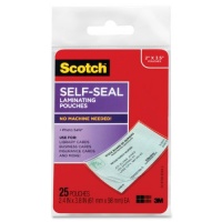 Scotch Self-Sealing Laminating Pouches, 25-Pack (LS851G), Business Card Size Scotch Self-Sealing Laminating Pouches, 25-Pack (LS851G), Business Card Size