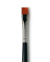 Laura Mercier Flat Eye Liner Brush contains synthetic, firm bristles narrowing to a thin, flat line to ensure the most exact placement of colour. Laura created the technique of lining the eyes by dotting eye colour across the lash line with this synthetic brush. Brush upward to soften the line.