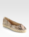 Exotic snake-print leather updates this classic espadrille with detailed stitching. Platform, 1 (25mm)Snake-print leather upperLeather liningRubber solePadded insoleMade in Spain