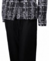 Kasper Bright Accents Patterned Pant Suit Black Multi