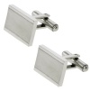 Classic Silver Tone Stainless Steel Cufflinks For Men 13X17mm