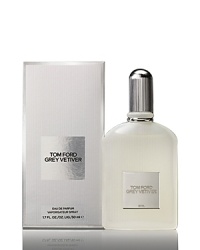 Tom Ford's newest fragrance, Grey Vetiver was created for the man who is debonair, charismatic, and provocative. It is elegant, with a refined heart of natural vetiver, superbly blended with sun-drenched citrus, refined spices and prized woods.Notes of sage, warm wood, orange flower, grapefruit, orris, nutmeg, vetiver, amberwood, and oak moss comprise this fragrance. Tom Ford's newest fragrance, Grey Vetiver was created for the man who is debonair, charismatic, and provocative. It is elegant, with a refined heart of natural vetiver, superbly blended with sun-drenched citrus, refined spices and prized woods.Notes of sage, warm wood, orange flower, grapefruit, orris, nutmeg, vetiver, amberwood, and oak moss comprise this fragrance.