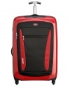 In a race of its own-Tumi and Ducati partner to change the face of travel with this sleek and innovative design. Life on the fast track demands sophisticated, innovative and bold solutions, which this fully-stocked upright puts on the map. Ready for any adventure with a hardside construction that protects your belongings, plus endless interior features, like organizational pockets and tie-down straps, that tackle travel on the fly. 5-year warranty.