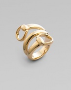 A gorgeous 3-row design with two horsebits in 18k gold. 18k gold Width, about ½ Made in Italy 