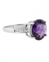 Effy Jewlery 14K White Gold Amethyst & Diamond Ring, 3.84 TCW Ring size 7