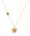 Juicy Couture Pave Puff Pink Heart Gold Necklace