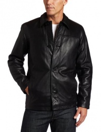 Perry Ellis Portfolio Men's Lambskin Button Front Jacket Perry Ellis Portfolio Men's Lambskin Button Front Jacket
