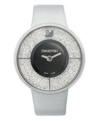 A stunning combination of silver, black and crystal shine create this luminous Crystalline watch from Swarovski. A stunning combination of silver, black and crystal shine create this luminous Crystalline watch from Swarovski.