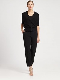 A soft kimono silhouette elevates this classic knit style.V necklineButton frontShort dolman sleevesRib-knit cuffs and hemAbout 16 from shoulder to hemWoolDry cleanImported of Italian fabricModel shown is 5'10 (177cm) wearing US size Small. A soft kimono silhouette elevates this classic knit style.V necklineButton frontShort dolman sleevesRib-knit cuffs and hemAbout 16 from shoulder to hemWoolDry cleanImported of Italian fabricModel shown is 5'10 (177cm) wearing US size Small.