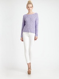 Get cozy in this soft marled knit, styled for a cropped, boxy fit.BoatneckDropped shouldersPullover styleAbout 26 from shoulder ot hem58% polyacrylic/42% viscoseDry cleanImportedModel shown is 5'11 (180cm) wearing US size Small. Get cozy in this soft marled knit, styled for a cropped, boxy fit.BoatneckDropped shouldersPullover styleAbout 26 from shoulder ot hem58% polyacrylic/42% viscoseDry cleanImportedModel shown is 5'11 (180cm) wearing US size Small.