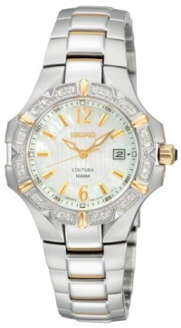 Seiko Women's SXDC34 Diamond Two-Tone Coutura White Dial Watch Seiko Women's SXDC34 Diamond Two-Tone Coutura White Dial Watch