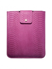 This sleek, stylish, python-embossed leather case has a snap tab and chamois-cloth lining to secure and protect your iPad.Accommodates all iPad models and many other tabletsLeather8.5 X 10Made in USA This sleek, stylish, python-embossed leather case has a snap tab and chamois-cloth lining to secure and protect your iPad.Accommodates all iPad models and many other tabletsLeather8.5 X 10Made in USA