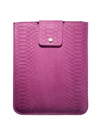 This sleek, stylish, python-embossed leather case has a snap tab and chamois-cloth lining to secure and protect your iPad.Accommodates all iPad models and many other tabletsLeather8.5 X 10Made in USA