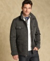 Play the field. The polytwill on this field jacket from Tommy Hilfiger puts a rugged military spin on your style.