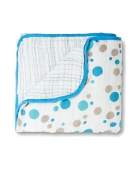 Keep baby cozy and warm with this stripes-and-spots dream blanket, crafted in gentle muslin for a naturally comfortable feel. Keep baby cozy and warm with this stripes-and-spots dream blanket, crafted in gentle muslin for a naturally comfortable feel.