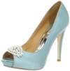 Badgley Mischka Women's Goodie Peep-Toe Pump,Nile Blue,6.5 M US