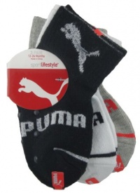 Puma Baby Solid Gripper Socks- 3 Pack(Infant to Baby) (2t-4t) Puma Baby Solid Gripper Socks- 3 Pack(Infant to Baby) (2t-4t)