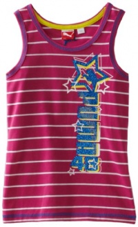 Puma - Kids Girls 7-16 Stripes Tank Top, Raspberry Rose, Large Puma - Kids Girls 7-16 Stripes Tank Top, Raspberry Rose, Large