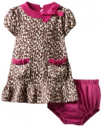 Hartstrings Baby-girls Infant Printed Sweater Dress and Diaper Cover Set, Animal Print, 24 Months