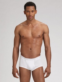 EXCLUSIVELY OURS. Comfortable Supima cotton with signature logo on elasticized waistband. Three pair per pack Machine wash Imported EXCLUSIVELY OURS. Comfortable Supima cotton with signature logo on elasticized waistband. Three pair per pack Machine wash Imported