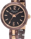 Kenneth Cole New York Women's KC4765 Classic Brown Rose Gold Diamond Bezel Round Watch