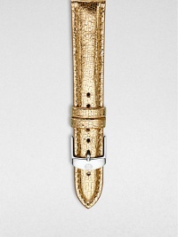 This shimmery textured style adds another dimension to your elegant Michele watch. Fits Deco, Caber and CSX headsMetallic leatherBuckle closureImported This shimmery textured style adds another dimension to your elegant Michele watch. Fits Deco, Caber and CSX headsMetallic leatherBuckle closureImported