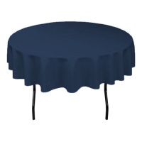70 in. Round Polyester Tablecloth Navy Blue 70 in. Round Polyester Tablecloth Navy Blue