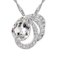 Contessa Bella Fancy Genuine 18k White Gold Plated Sparkling Clear Swarovski Austrian Crystal Elements Beautiful Teardrop Circles Circle of Life Love Women Charm Pendant Necklace Elegant Silver Color Crystal Fashion Jewelry Contessa Bella Fancy Genuine 18k White Gold Plated Sparkling Clear Swarovski Austrian Crystal Elements Beautiful Teardrop Circles Circle of Life Love Women Charm Pendant Necklace Elegant Silver Color Crystal Fashion Jewelry