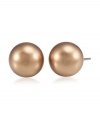 Nothing says class like a pair of smooth studs by Carolee. Earrings feature gold glass pearls (10mm) crafted in gold-plated mixed metal.