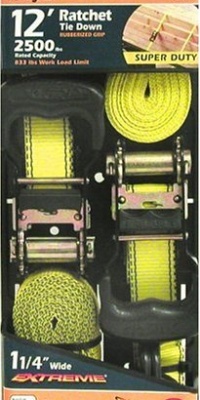 Allied International 84004 CargoLoc 12-Foot-by-1-1/4-Inch Extreme Super Duty Ratchet Tie Downs, 2-Pack Allied International 84004 CargoLoc 12-Foot-by-1-1/4-Inch Extreme Super Duty Ratchet Tie Downs, 2-Pack