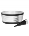 Vera Wang elevates cocktail hour with this deco-cool Debonair barware set. A wine coaster and stopper pairing ribbed stainless steel with slick black enamel create a look of vintage glamor that no bartender can resist.