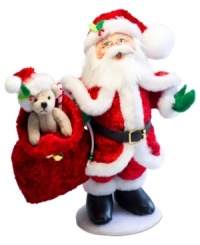 Santa at his best. The jolliest man on Christmas dons a red velour suit and bag of toys and treats in this quintessential holiday figurine. With the soft features and unmistakable style of Annalee dolls. Santa at his best. The jolliest man on Christmas dons a red velour suit and bag of toys and treats in this quintessential holiday figurine. With the soft features and unmistakable style of Annalee dolls.