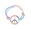 Girls Elastic Rainbow Peace Bracelets Girls Party Favors: Set of 12