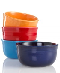 Ribbed accents and a bright pop of color are sure to reinvigorate your entertaining style. Mix and match with other Fiesta collections. Made of fully vitrified china with lead & cadmium-free glaze in USA. Ribbed accents and a bright pop of color are sure to reinvigorate your entertaining style. Mix and match with other Fiesta collections. Made of fully vitrified china with lead & cadmium-free glaze in USA.