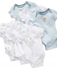 Options are everything. This three pack of bodysuits from Little Me offers a cute variety everyone will love. Options are everything. This three pack of bodysuits from Little Me offers a cute variety everyone will love.