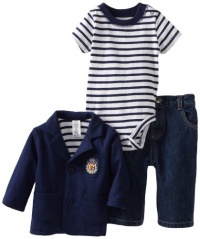 Little Me Baby-Boys Newborn Preppy 3 Piece Jacket Set, Denim, 9 Months Little Me Baby-Boys Newborn Preppy 3 Piece Jacket Set, Denim, 9 Months