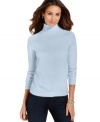 Debbie Morgan's pretty turtleneck is rendered from lightweight cushy fabric for cozy comfort all season long.